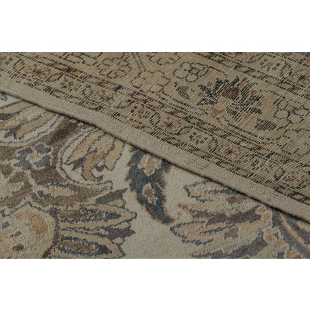Oversized Distressed Persian Mashad Rug in Brown With Medallion - Rug & Kilim For Sale In New York - Image 6 of 6