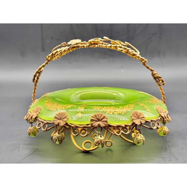19th Century French Ouraline Centerpiece with Gilt Bronze Decoration For Sale - Image 12 of 13