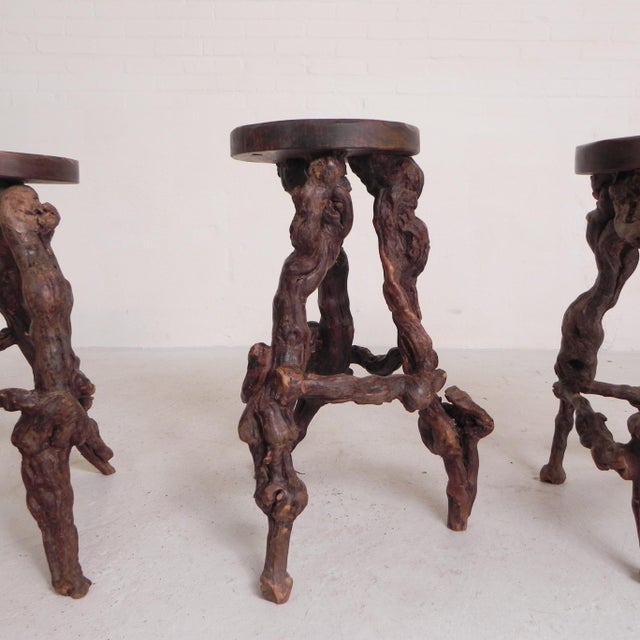 Vintage Bar Stools from Vines, 1960s, Set of 3 For Sale - Image 4 of 18