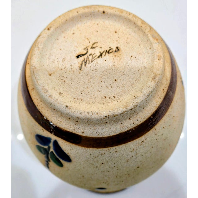 Sand Vintage Mexican Tonalá Style Sandstone Bird Pottery Vase – Hand Painted Folk Art For Sale - Image 8 of 9