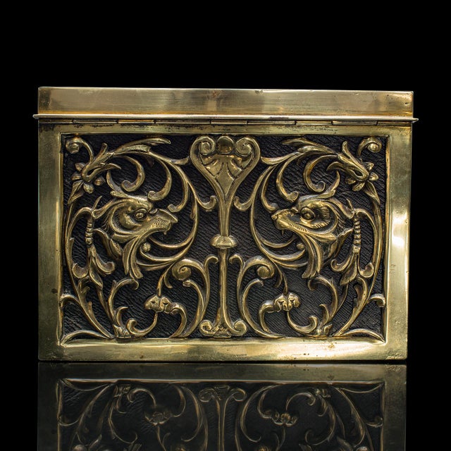 Late 19th Century Antique Stationery Box, English, Brass, Tabletop Letter Case, Victorian, c.1880 For Sale - Image 5 of 10