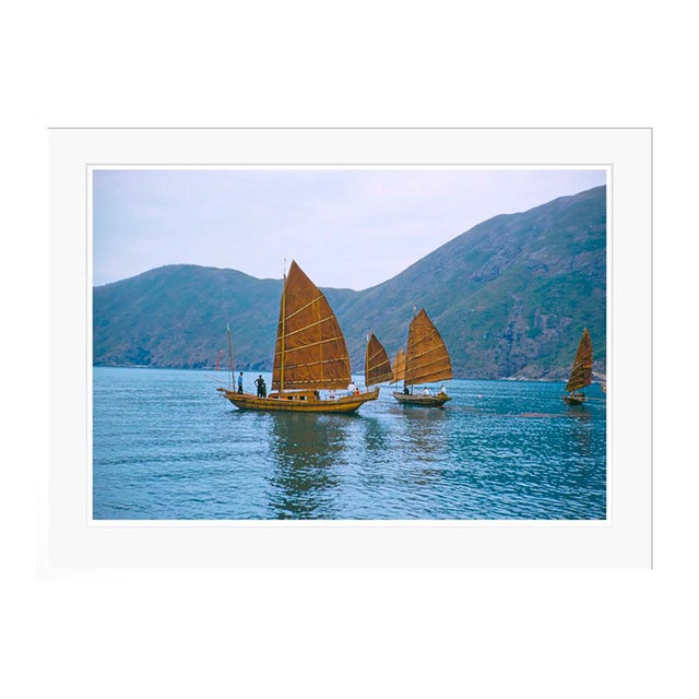 Toni Frissell 'Junks in Hong Kong Harbour' Archival Pigment Print Framed in White For Sale