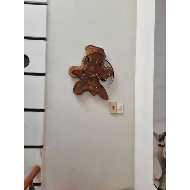 Half Moon - One-of-a-Kind Handcrafted Driftwood Wall Clock Sculpture For Sale - Image 9 of 14