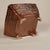 Brick Red Handbuilt Ceramic Vessel With Square Form on Raised Feet With Carved Linear Texture For Sale - Image 8 of 14