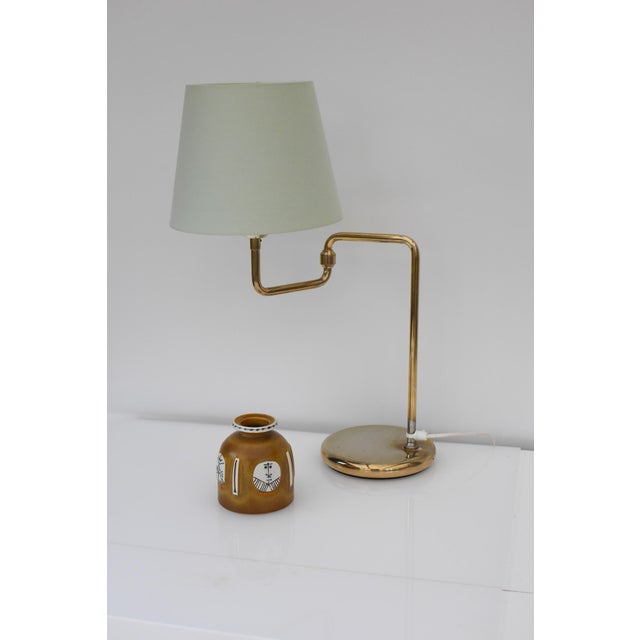 Goldenrod Scandinavian Brass Swing Arm Table Lamp For Sale - Image 8 of 12