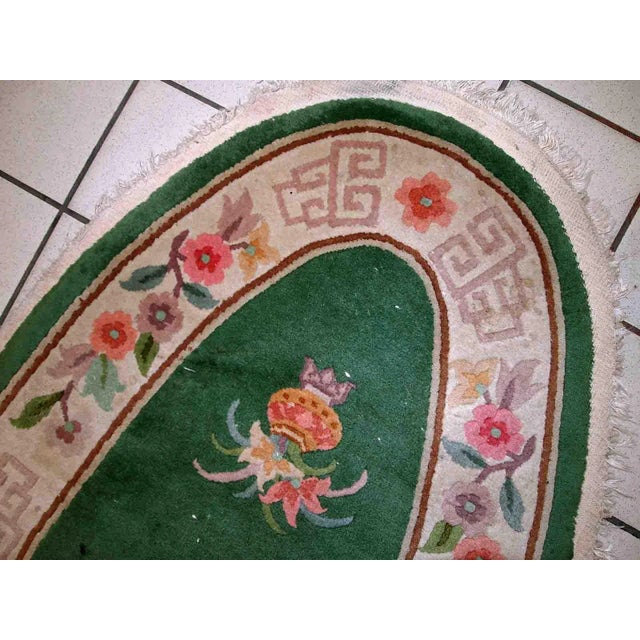 1930s 1930s Handmade Vintage Art Deco Chinese Rug 2.6' X 5.2' For Sale - Image 5 of 10