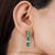 Art Deco Natural 6.32 Ct Octagon Emerald & Diamond Three Stone Dangle Earrings - 2 Pieces For Sale - Image 6 of 11