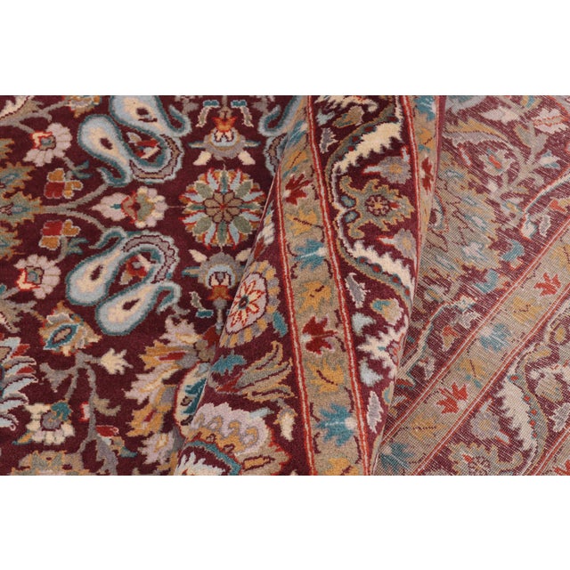 Textile Heritage Pak-Persian Aubergine/Beige Wool Rug - 10'0'' X 14'4'' For Sale - Image 7 of 8