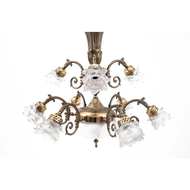 Brass Chandelier, Western Europe, 1950s For Sale - Image 3 of 9