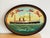 Gorgeous antique French American shipping liner basrelief carved in wood and painted on board in oval frame.