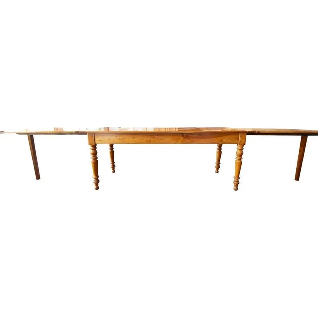 19th Century Biedermeier Country House Cherrywood Extendable Table For Sale - Image 5 of 9