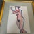 1970’s original abstract female nude watercolor painting. Painting measures approximately 6x9 and overall measures...