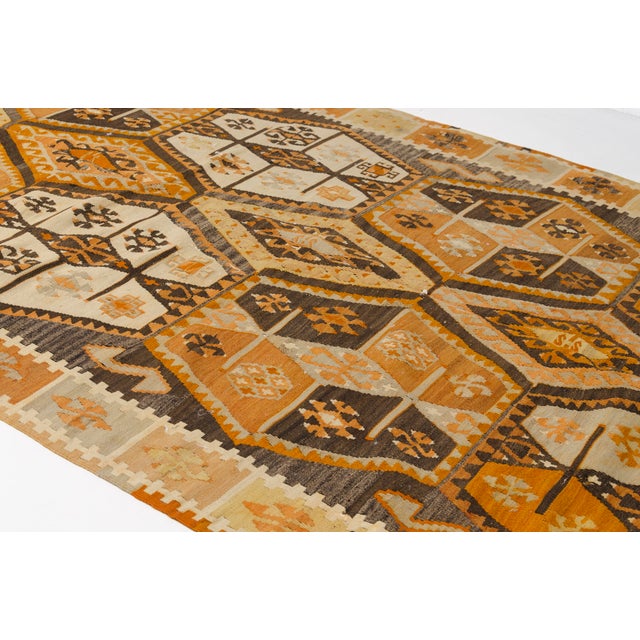 Vintage Sunset Striped Kilim Rug For Sale - Image 4 of 10