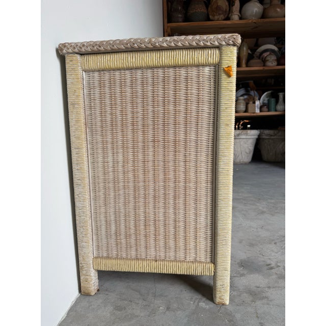 Wood Vintage Coastal Henry Link Woven Wicker 6-Drawer Dresser/ Sold For Sale - Image 7 of 12