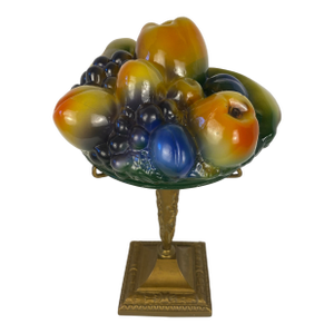 Pairpoint Style Table Lamp, Czech Art Deco Fruit Basket Lamp