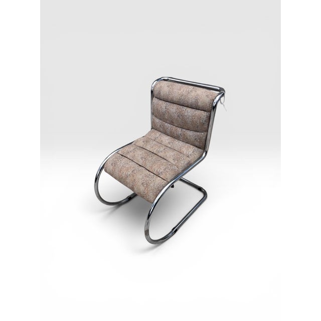 1970s Vintage Italian Modern Chrome Cantilever Slipper Lounge Chairs, Pair, Circa 1970s For Sale - Image 5 of 12