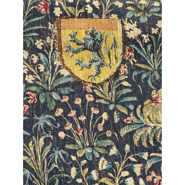 1960s French Aubusson Style Screen Printed Hand Tapestry, 1960s For Sale - Image 5 of 18