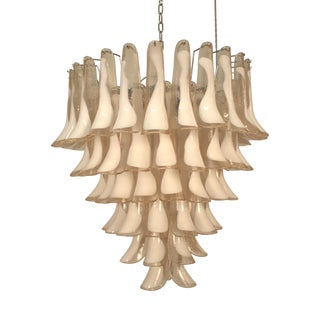 Murano Glass Petal Chandelier attributed to Sergio Mazza for Mazzega, 1950s For Sale