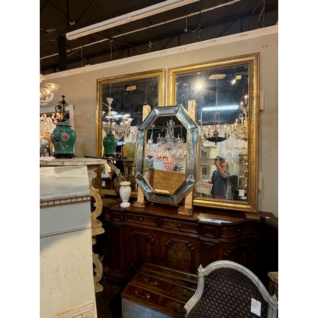 Glass Modern Octagonal Murano Mirror in Fontana Green For Sale - Image 7 of 7