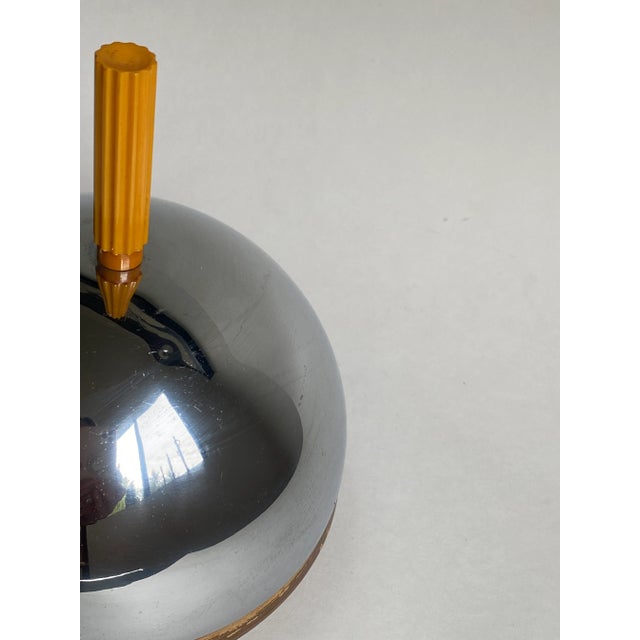 1920s Art Deco Revere Stainless Steel & Wood Cheese Dome With Bakelite Handle For Sale In Seattle - Image 6 of 7