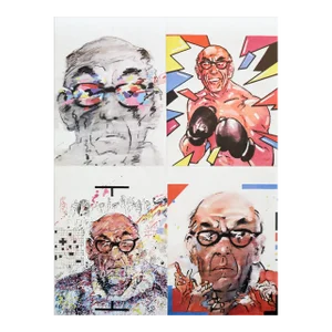 1985 Polish Portrait Poster, Henryk Tomaszewski (Four Portraits of a Man With Glasses)