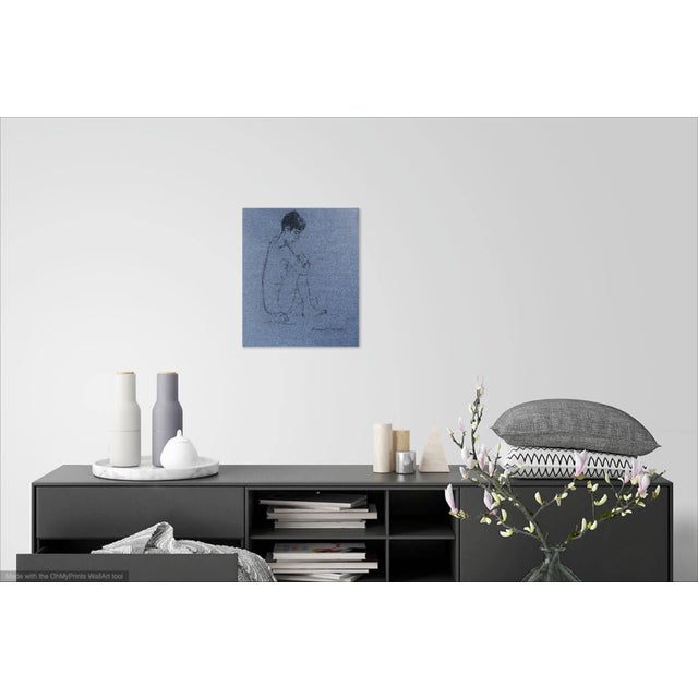 Unique and contemporary charcoal drawing of a beautiful and sensuous model in an atelier in Paris, France. This drawing is...