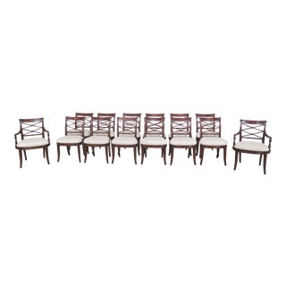 Vintage Theodore Alexander Regency Mahogany Dining Room Chairs- Set of 14 For Sale