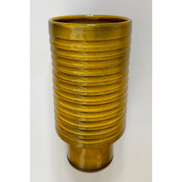 2010s Circa 2018 Elisa De Marchi and Roberto Casagrande Picta Contemporary Italian Yellow Glazed Ceramic Vase For Sale - Image 5 of 14
