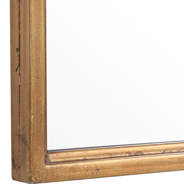 Modern Gold Leaf Arched Vanity Mirror For Sale - Image 3 of 6