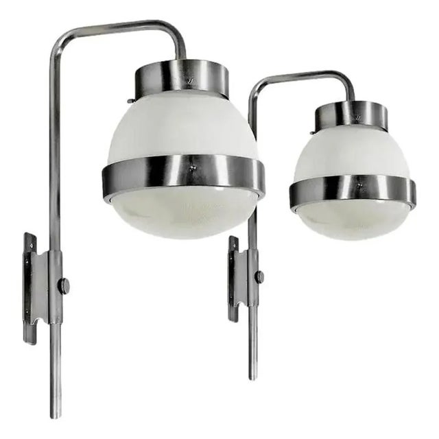 Metal Vintage Wall Lamps by Sergio Mazza for Artemide, 1965, Set of 2 For Sale - Image 7 of 8