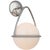 Lisette Bracketed Sconce in Polished Nickel with White Glass Designer: AERIN Height: 13.75" Extension: 8.5" Backplate:...