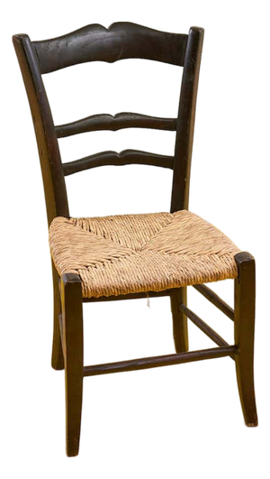 Wooden Chair with Woven Seat, Early 1900s