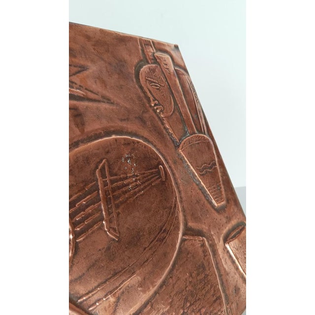 Mid-Century Italian Cubist Copper Sculpture Panel, 1950s For Sale - Image 4 of 18