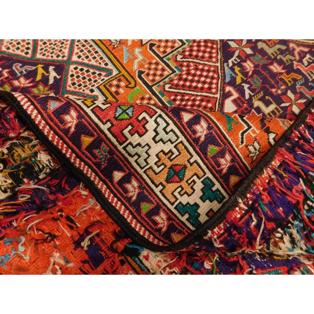 Vintage Persian Flatwoven Sumac Rug For Sale - Image 11 of 13