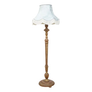 Carved Gilt Wood Standard Lamp, 1920s For Sale