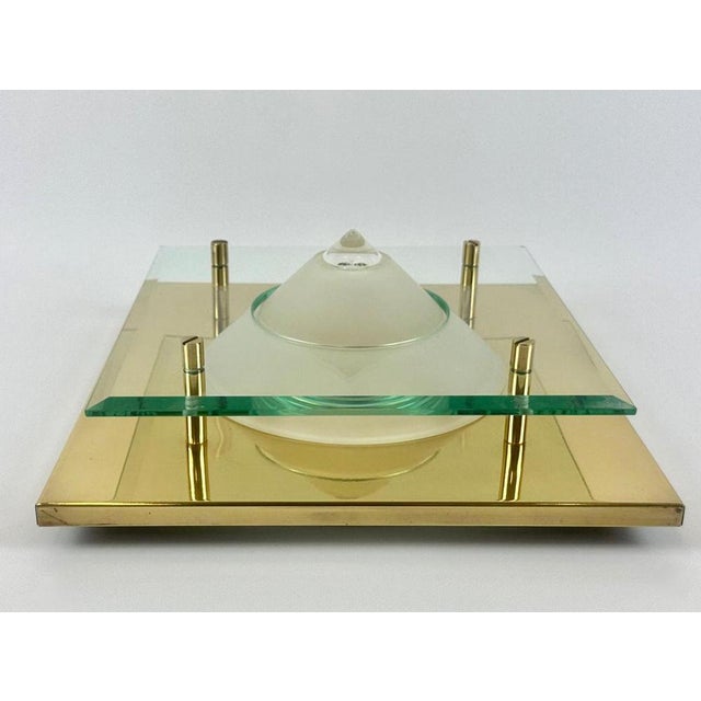 Postmodern Brass Ceiling Lamp from Hustadt Leuchten, 1970s For Sale - Image 3 of 11