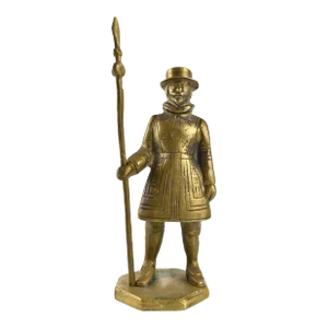 Mid 20th Century Solid Brass English Yeoman Beefeater Figure Model