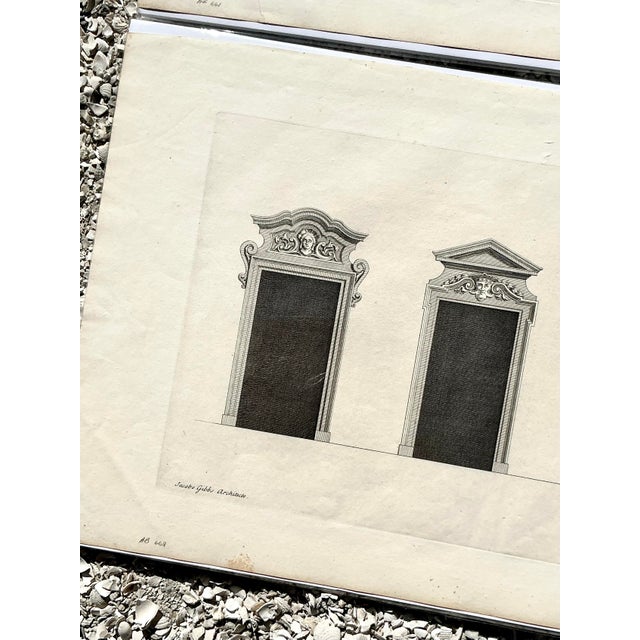 Vintage Boho Italian Widow Pediment Original Prints - A Pair For Sale In West Palm - Image 6 of 9