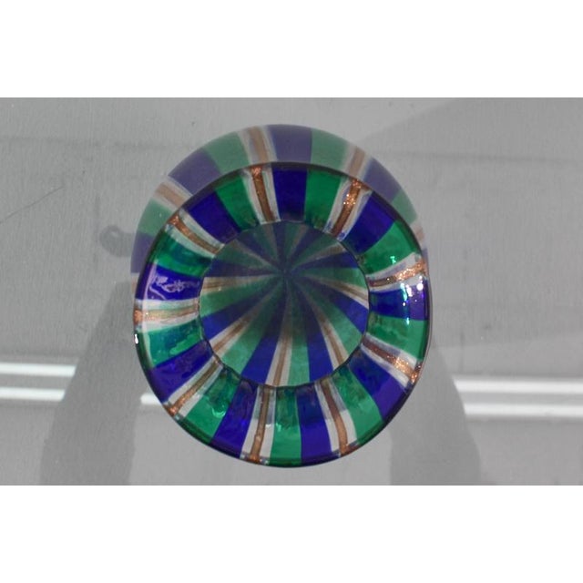 Blue Mid-Century Blown Murano Glass Vase in the style of Venini, Italy, 1960s For Sale - Image 8 of 12