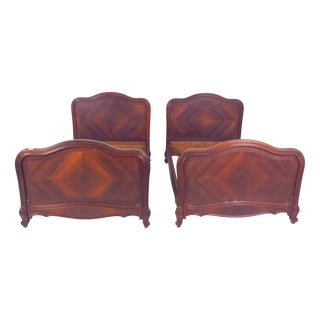 Louis XV Rosewood Veneered Single Beds, 1890, Set of 2 For Sale