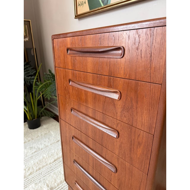 G Plan Vintage 1960s Teak G Plan "Fresco" Tallboy Chest Dresser For Sale - Image 4 of 12