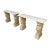 Late 20th Century Pair of Neoclassical Travertine Consoles With Winged Figural Bases For Sale