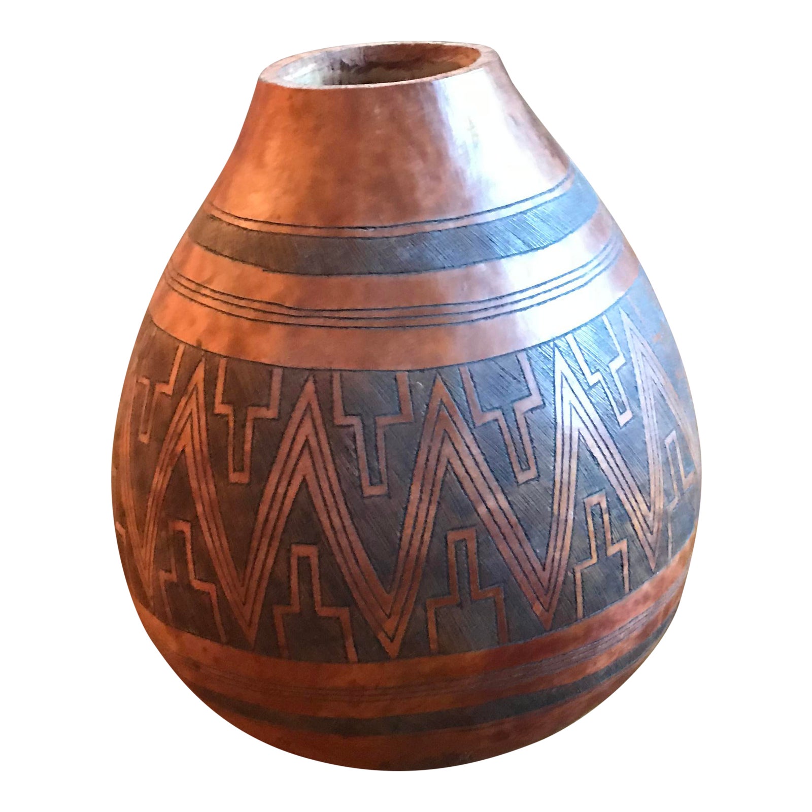 Vintage African Gourd Vase Chairish