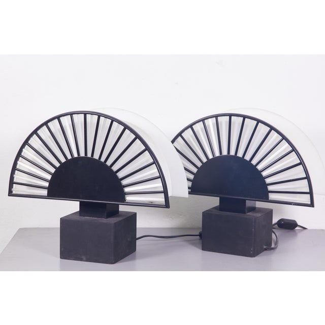 1980s Postmodern Lamps in the style of Mario Botta, 1990s, Set of 2 For Sale - Image 5 of 18