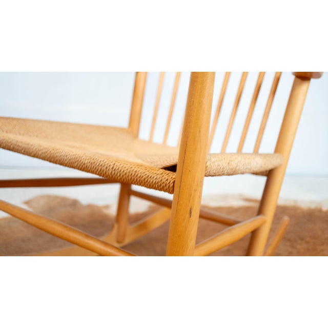 1960s Vintage Hans Wegner Model J16 Rocking Chair For Sale - Image 13 of 16
