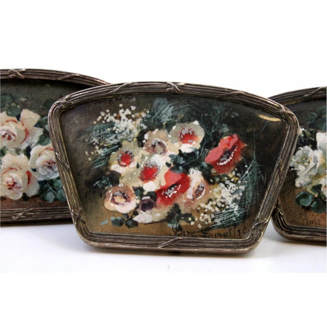 Silver Place Markers with Strips and Support Brackets, Set of 5 For Sale - Image 3 of 10