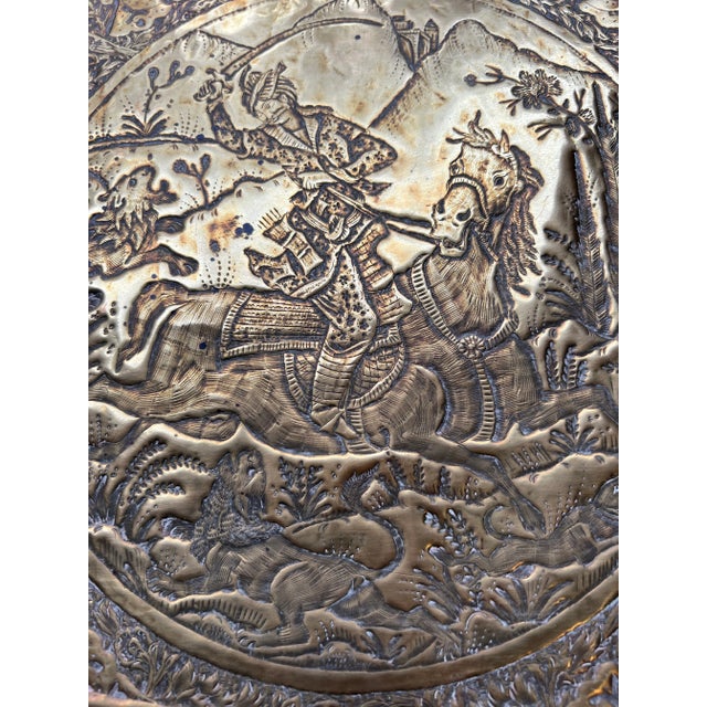 Islamic Antique Brass Tray For Sale - Image 3 of 6