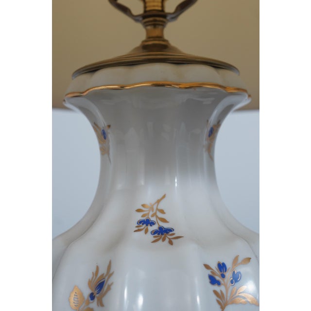 1970s 1970s Pair Paul Hanson Design Floral Porcelain Table Lamps For Sale - Image 5 of 13