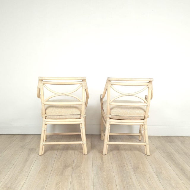 1980s Pair of Vintage McGuire Armchairs, Circa 1980. Two Pairs Available For Sale - Image 5 of 12