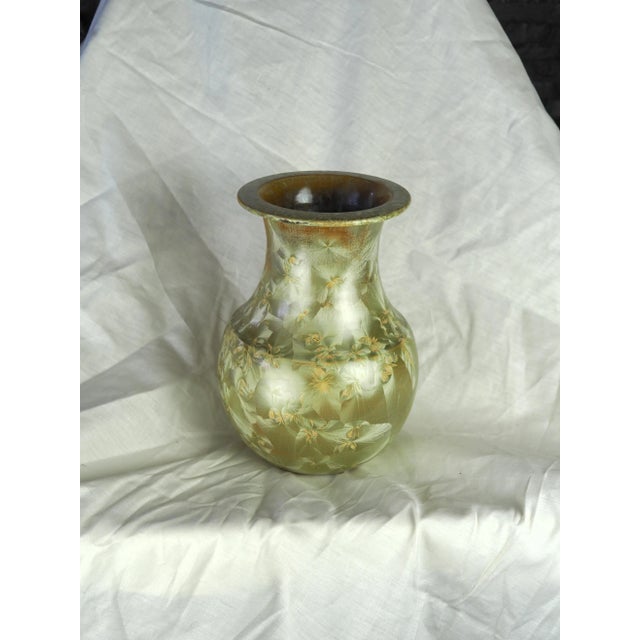 1980s French Montgolfier Full Gilded Crystalline Vase For Sale - Image 6 of 12